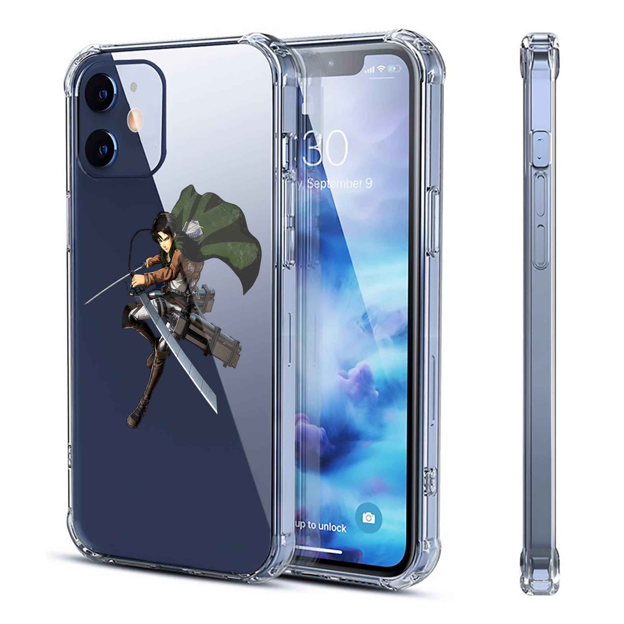 （画像用） 進撃の巨人 リヴァイ·アッカーマン Attack on Titan Levi Ackerman 【iPhone 12シリーズ対応】透明スマホケース（クリアソフトケース）
